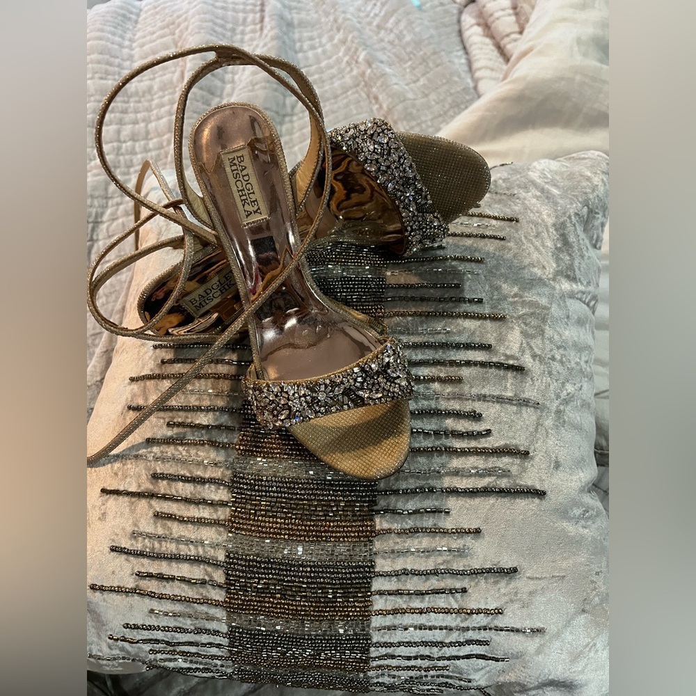 Badgley Mischka 3” heels great for the holidays